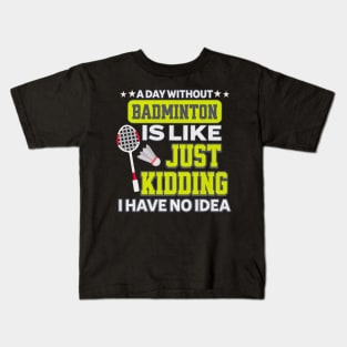 Funny Badminton Kids T-Shirt